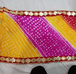 Silk Bhandej Dupatta With Border