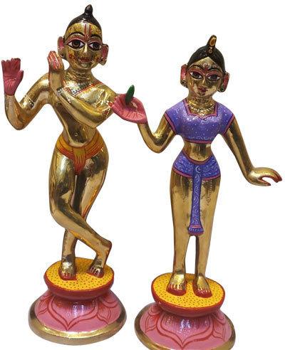 Dhanuka Brass Radha Krishna Statue, Packaging Type : Box