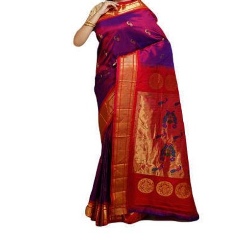 Printed Silk Traditional Paithani Saree, Occasion : Party Wear