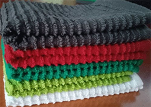 RIBBED Terry Dish Cloth, Size : 30 x 30cm - 35gms