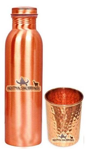 Copper Bottle with 1 Hammered Tumbler