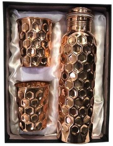 Diamond Copper Bottle With 2 Glass Set