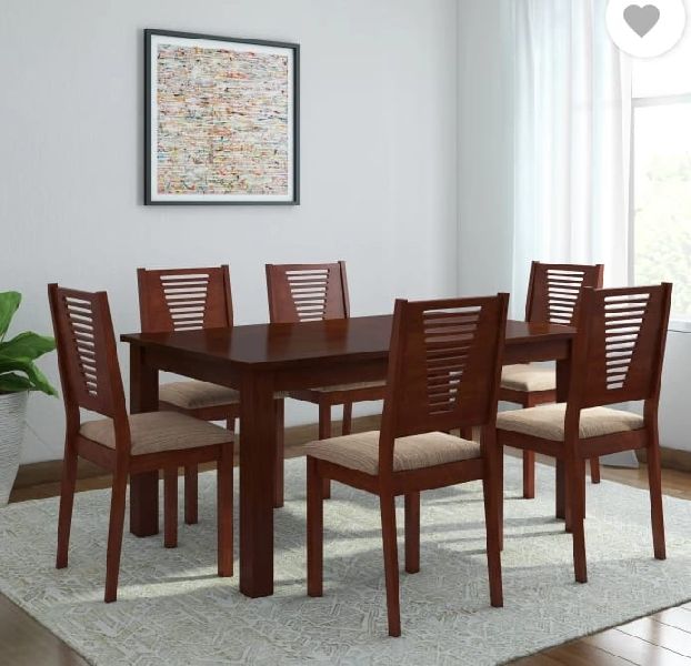 Brown Wooden Dining Table Set 6 Chair 4, Wood Dining Table And 6 Chairs