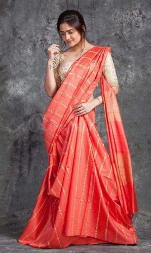 Printed Tussar Silk Saree, Occasion : Festival Wear, Party Wear