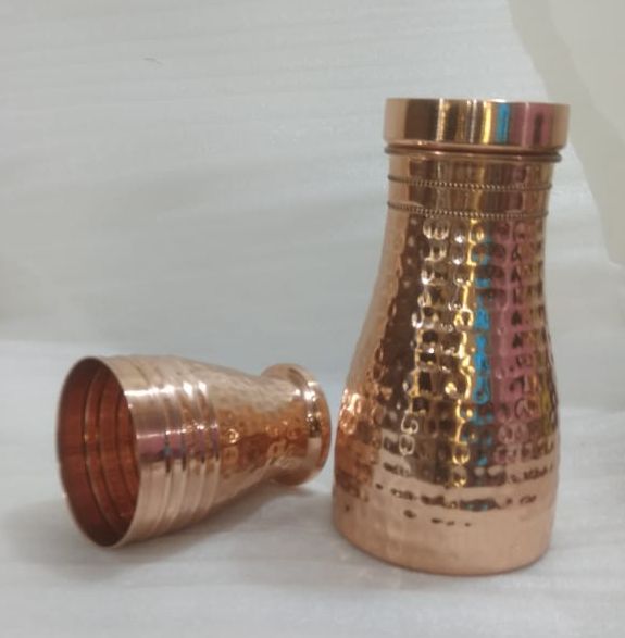 Copper Bottle with Glass Set