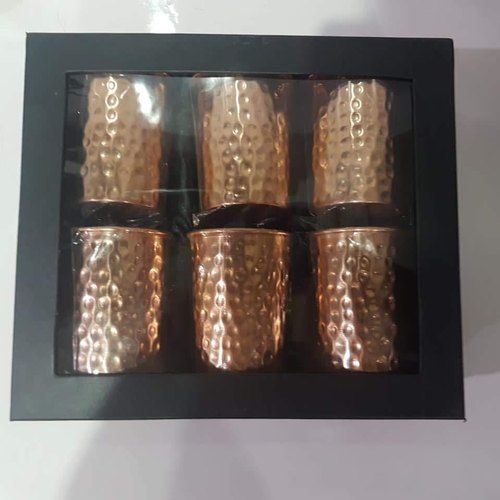 Copper Hammered Glass Set