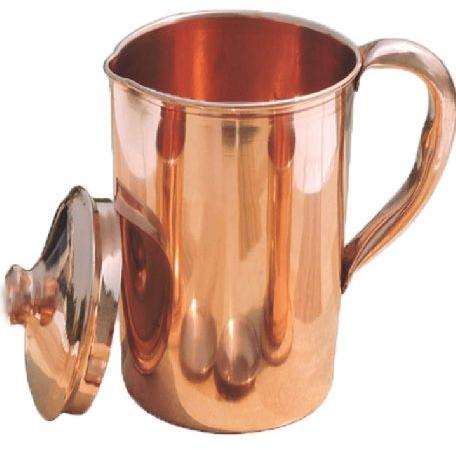 Round Copper Plain Jug, for Serving Water