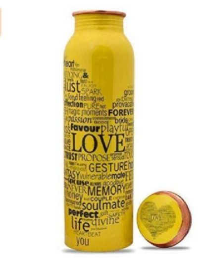 Love Printed Copper Bottle