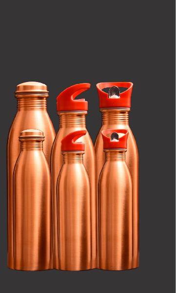 Matt Finish Copper Bottle, for Storing Liquid, Capacity : 1L, 2L
