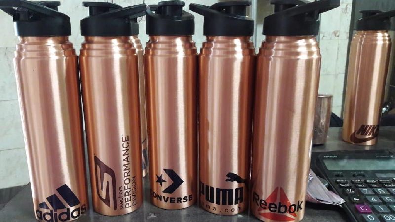 Round Printed Copper Water Bottle, Storage Capacity : 2ltr