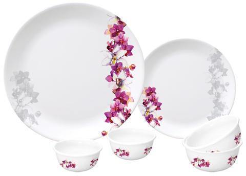 Sharewell Printed Ceramic Melamine Dinner Set, Color : Multicolor