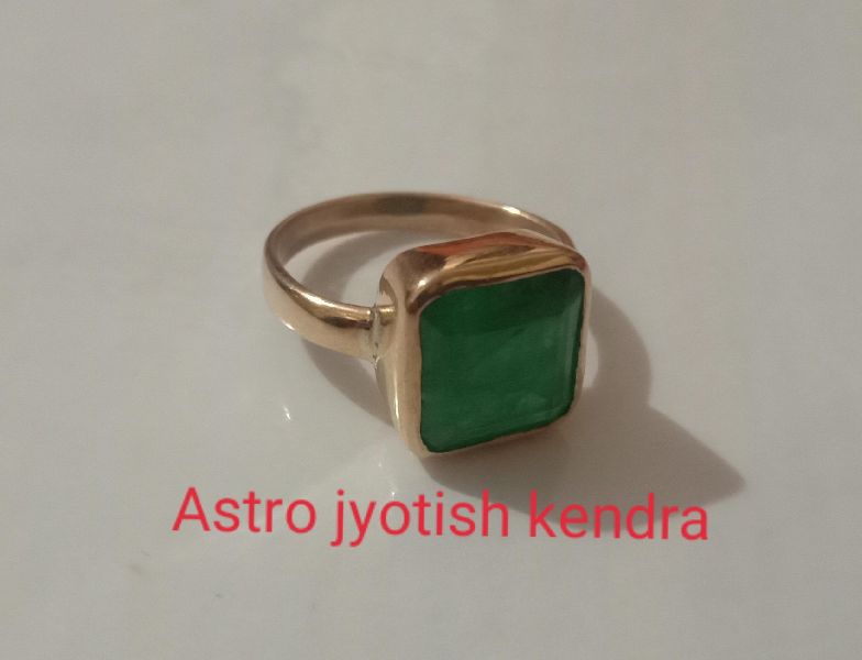 Brass Polished emerald ring, Occasion : Daily Wear