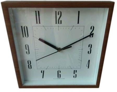 Asian Wooden Black Square Wall Clock, Overall Dimension : 10 Inch