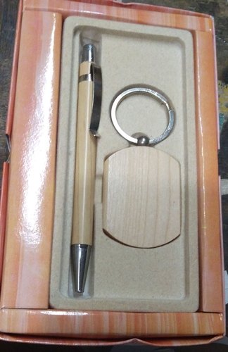 Wood Pen Keyring Set, for Promotional Gifting, Size : Standard