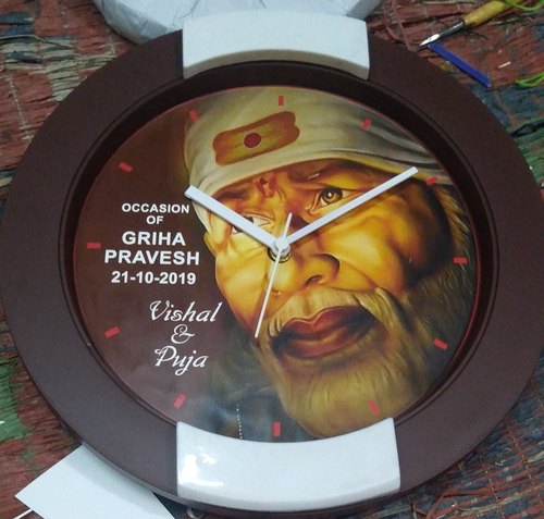 Asian Plastic Religious Wall Clock, Overall Dimension : 11.25 Inch