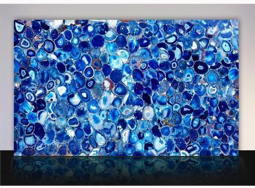 Natural Polished Blue Agate Slabs, for Home decor, Size : 20mm