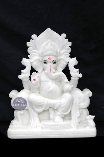 Raj Creations Wash with light hands Marble God Ganesha