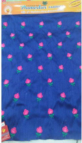 Embroidered Blue Polyster Satin Fabric, Occasion : Party Wear