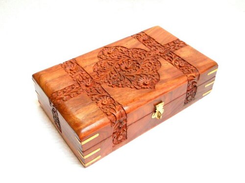 Rectangle wooden jewelry box, Color : Brown