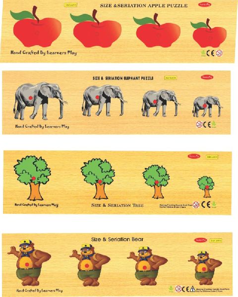 Wooden Size and Seriation Puzzle, Color : Multicolor