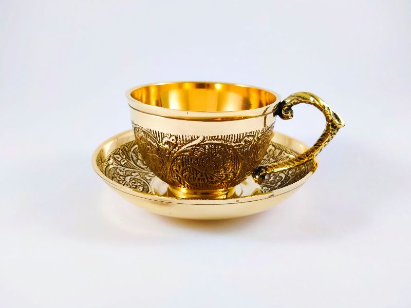 Brass Cup and Saucer