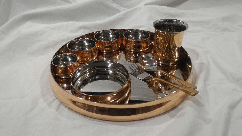 Bronze and Steel Thali Set, for Kitchenware, Size : Multisize