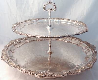Silver Plated 2 Tier Platter