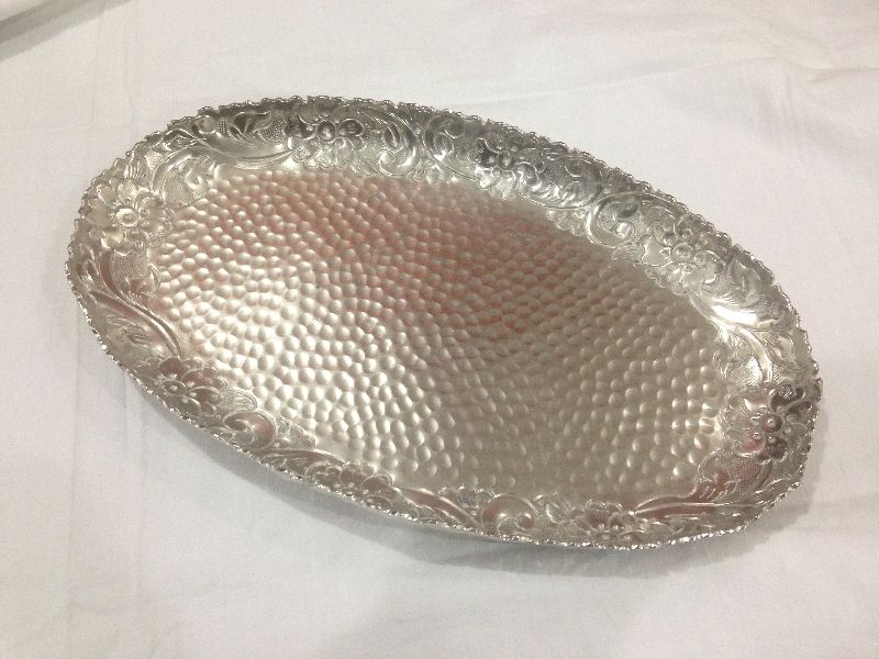 Silver EPNS Oval Tray, for Kitchenware, Style : Antique