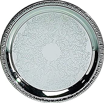 Silver Plated Aluminium Aluminum Round Tray, for Kitchenware, Style : Antique
