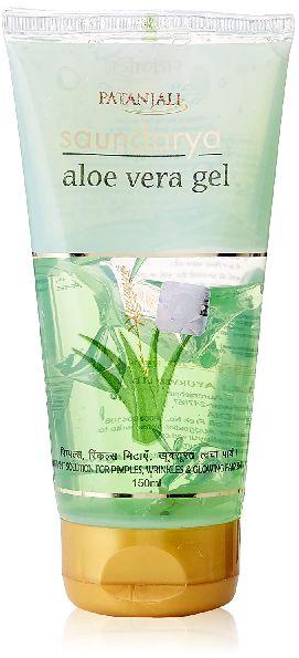 Patanjali Saundarya Aloe vera gel, for Parlour, Personal, Packaging Type : Plastic Pouch