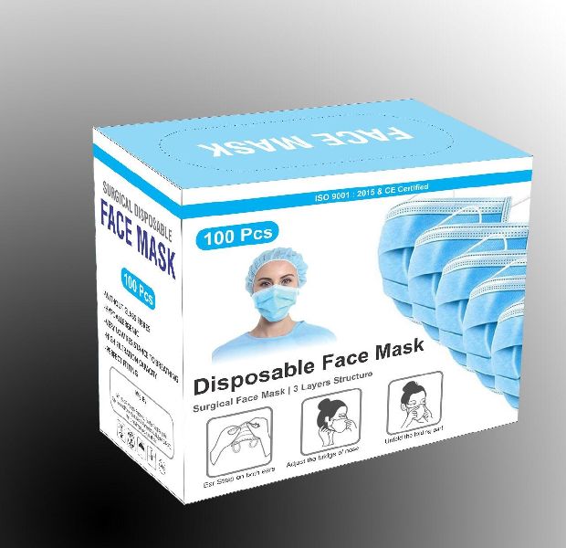 3 Ply Face Mask , Disposable, Medical, Surgical