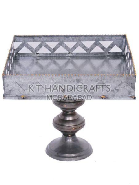 12x12x10.5 Inch Galvanized Metal Cake Stand