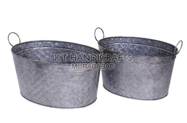 15.5 Inch Galvanized Metal Planter