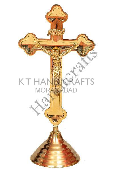 Brass Jesus Christ Cross Idol, for Dust Proof, Pattern : Plain