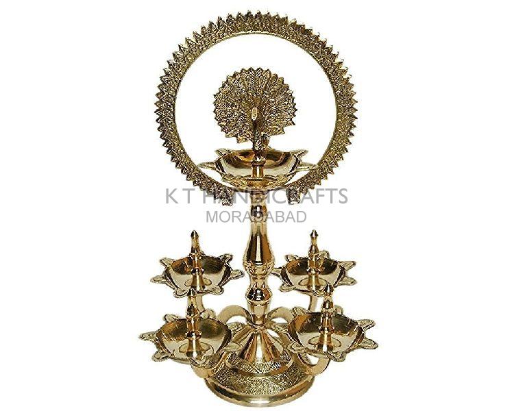 Polished Brass Traditional Panch Diya, for Pooja, Feature : Fine Finishing