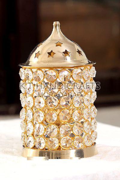 Pure Brass Large Diamond Akhand Diya, for Home Decor, Feature : Fine Finishing