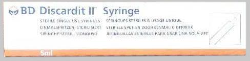 BD Discardit ii Syringe, Packaging Type : Box