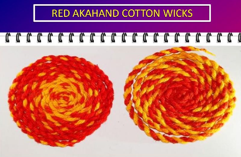 Round Red Akhand Cotton Wicks