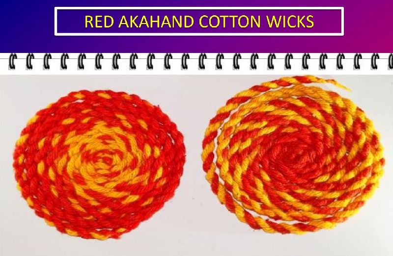 Red Akhand Cotton Wicks