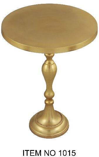 ROUND Metal Side Table In Mat Brass, for Home, Hotel, Size : CUSTOMIZE