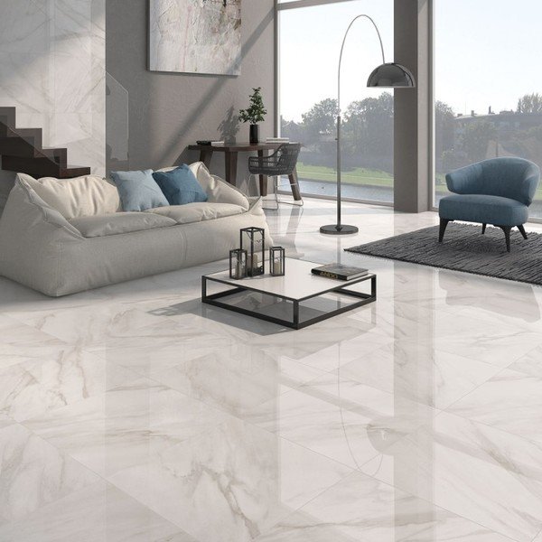 Gamma Ceramic Square Polished Creamic porcelain tile, for Flooring, Size : 600x600 mm