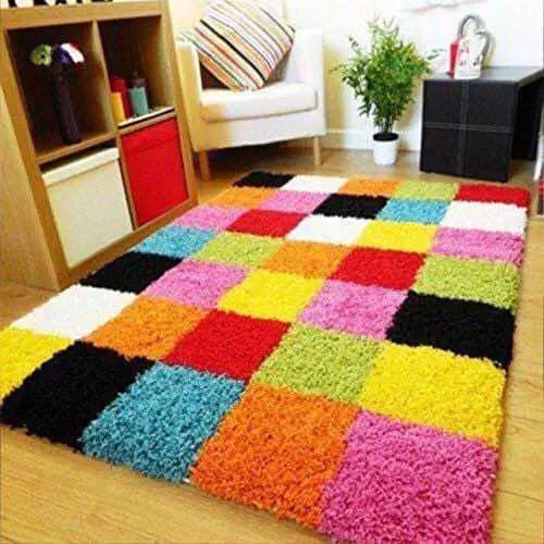 Rectangular 100% Cotton Multicolor Rug