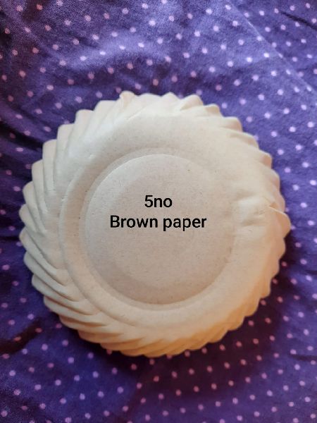 5 Inch Brown Paper Plates, Size : 17cm