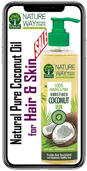 Coconut Hair Oil - Unrefined Coconut Oil for Hair and Skin
