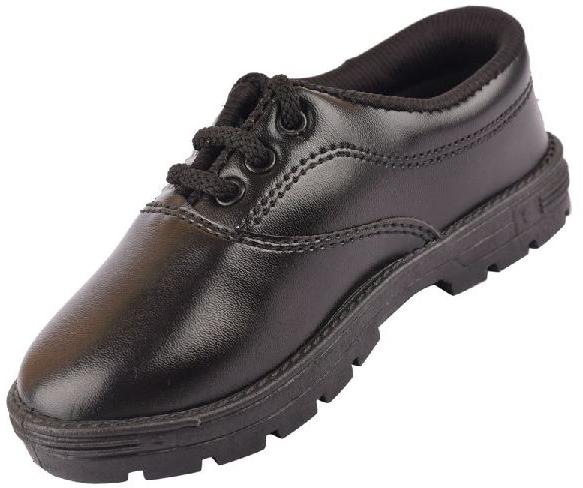 Boys Synthetic School Shoes, Color : Black