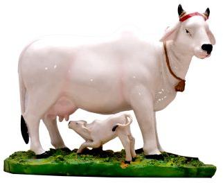 Polished Plain Marble Cow Statue, Size : Standard