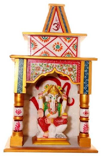 Polished Marble Ganesh Temple, for Home, Hotel, Offices, Pattern : Printed