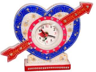 Marble Heart Table Clock