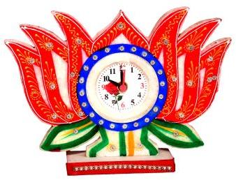 Marble Lotus Table Clock, Style : Classy