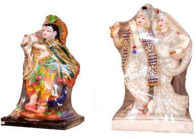 Marble Radha Krishna Statue, for Home, Office, Shop, Pattern : Printed